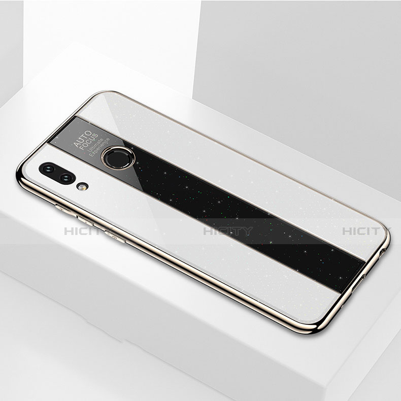 Huawei Honor 8X用ハイブリットバンパーケース プラスチック 鏡面 カバー ファーウェイ ホワイト