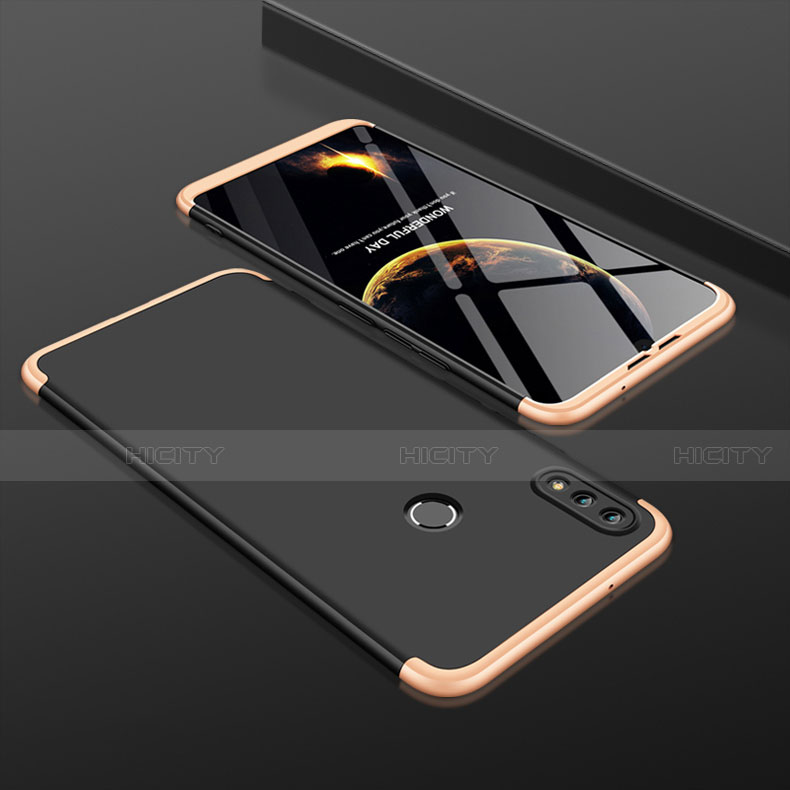 Huawei Honor 8X用ハードケース プラスチック 質感もマット 前面と背面 360度 フルカバー ファーウェイ ゴールド・ブラック