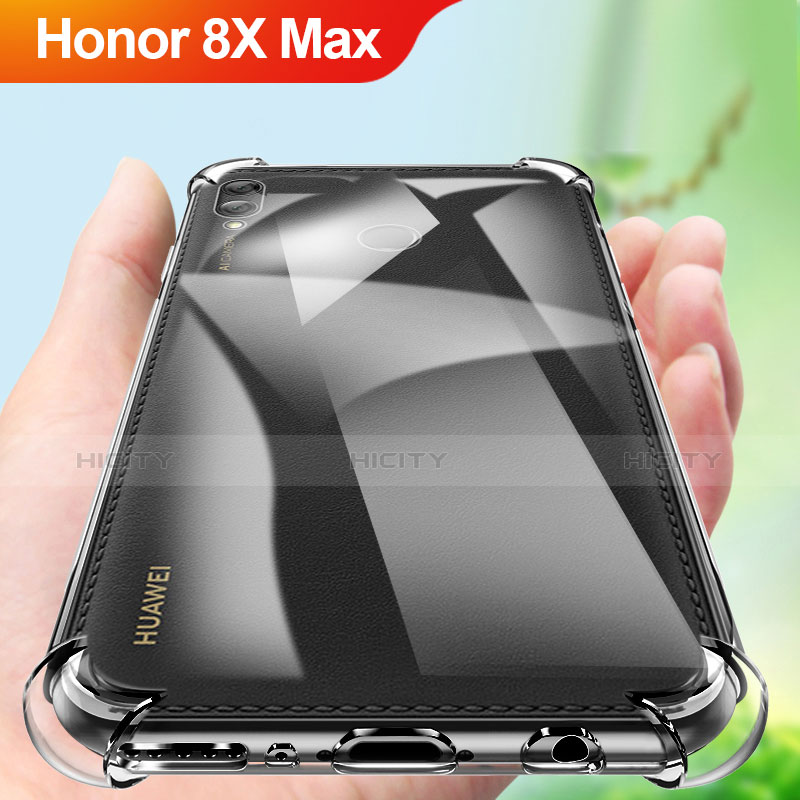 Huawei Honor 8X Max用極薄ソフトケース シリコンケース 耐衝撃 全面保護 クリア透明 カバー A01 ファーウェイ クリア