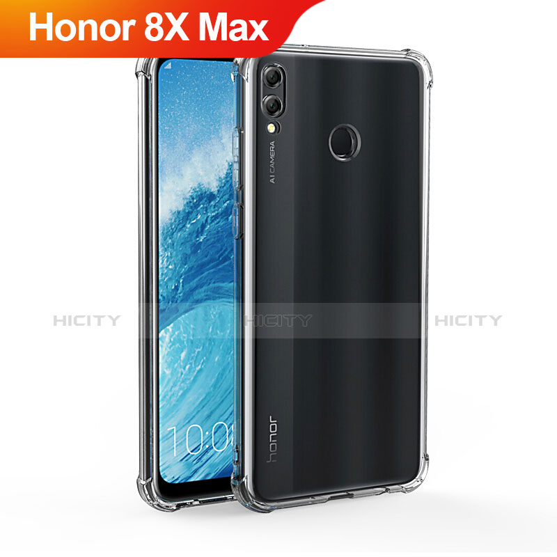 Huawei Honor 8X Max用極薄ソフトケース シリコンケース 耐衝撃 全面保護 クリア透明 T04 ファーウェイ クリア