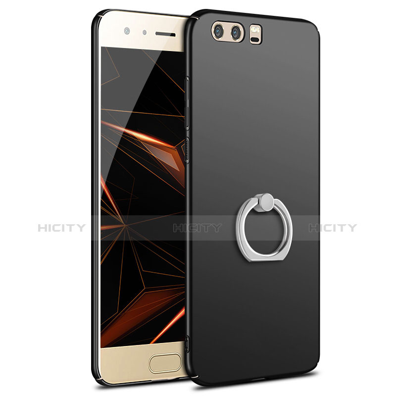 Huawei Honor 9用ハードケース プラスチック 質感もマット アンド指輪 A01 ファーウェイ ブラック