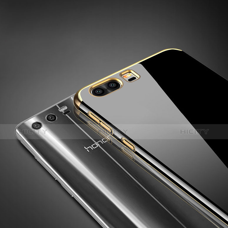 Huawei Honor 9用極薄ソフトケース シリコンケース 耐衝撃 全面保護 クリア透明 T12 ファーウェイ ゴールド