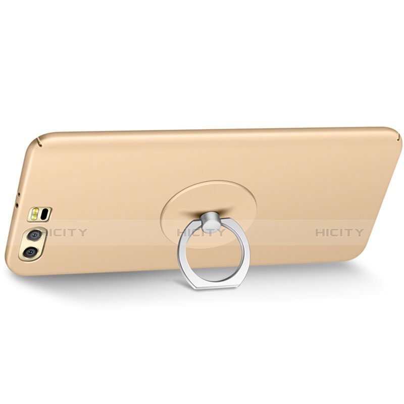 Huawei Honor 9用ハードケース プラスチック 質感もマット アンド指輪 ファーウェイ ゴールド
