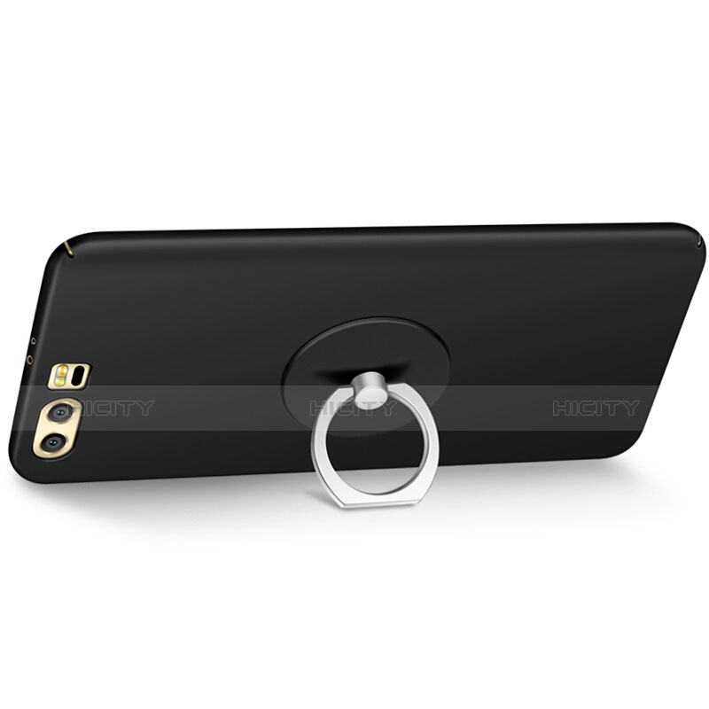 Huawei Honor 9用ハードケース プラスチック 質感もマット アンド指輪 ファーウェイ ブラック