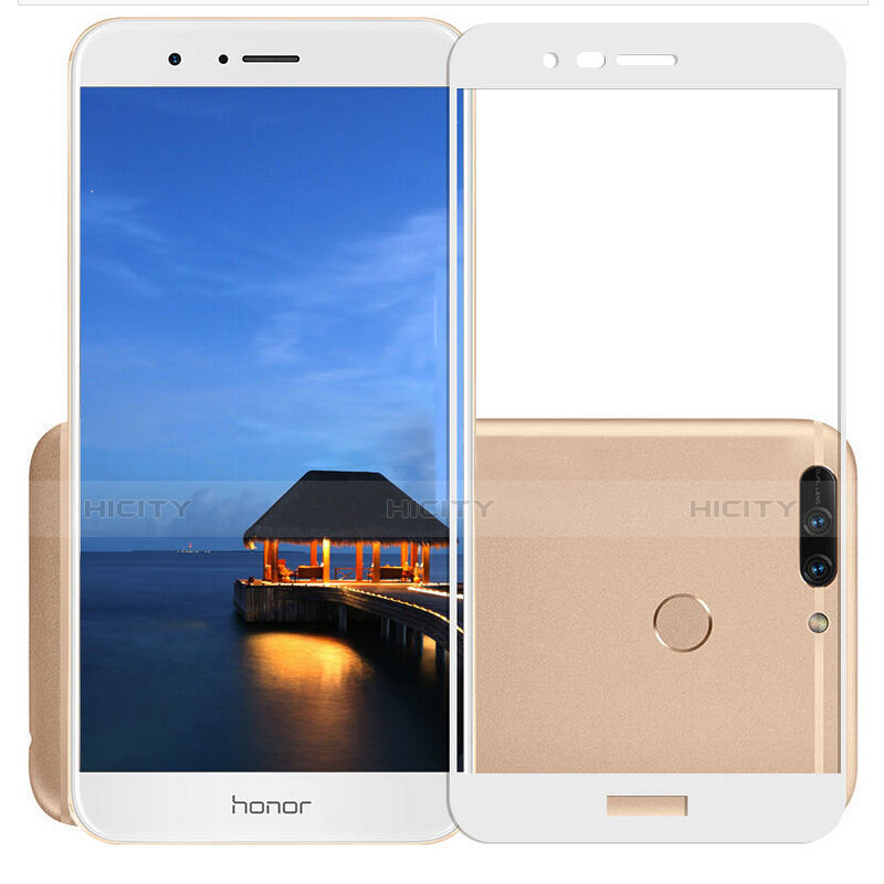 Huawei Honor 9用強化ガラス フル液晶保護フィルム F03 ファーウェイ ホワイト