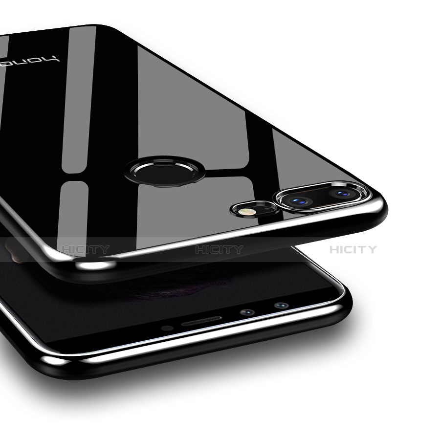 Huawei Honor 9 Lite用シリコンケース ソフトタッチラバー 鏡面 Q01 ファーウェイ ブラック