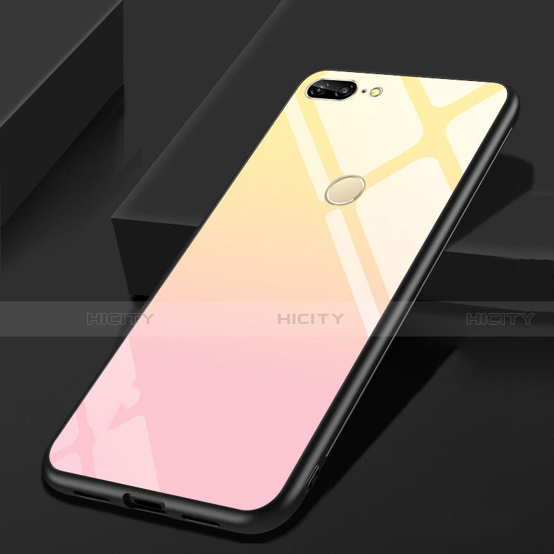 Huawei Honor 9 Lite用ハイブリットバンパーケース プラスチック 鏡面 カバー ファーウェイ ピンク