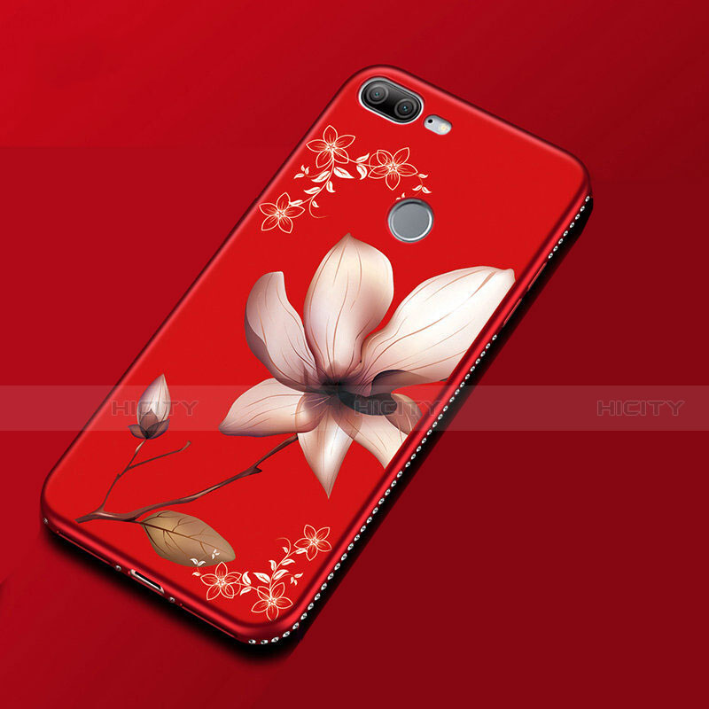 Huawei Honor 9 Lite用シリコンケース ソフトタッチラバー 花 カバー ファーウェイ マルチカラー