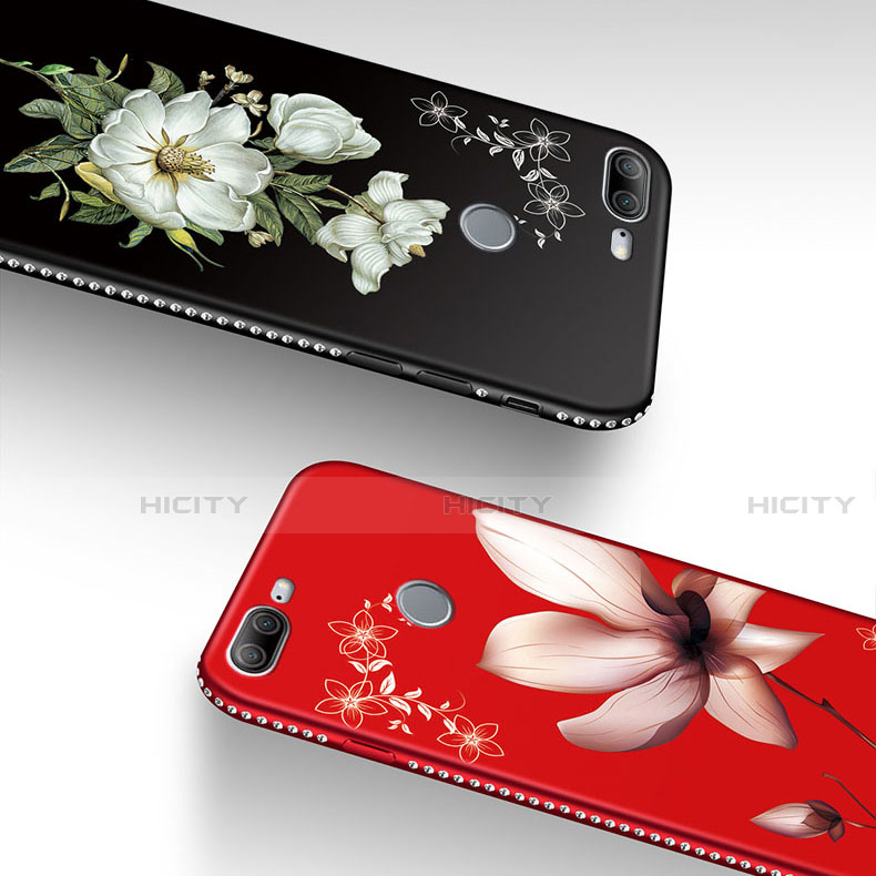 Huawei Honor 9 Lite用シリコンケース ソフトタッチラバー 花 カバー ファーウェイ 