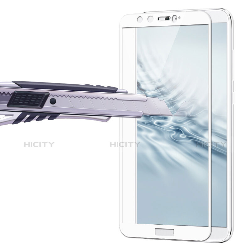 Huawei Honor 9 Lite用強化ガラス フル液晶保護フィルム F05 ファーウェイ ホワイト