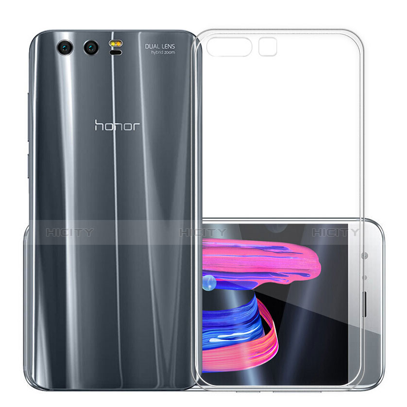 Huawei Honor 9 Premium用極薄ソフトケース シリコンケース 耐衝撃 全面保護 クリア透明 アンド液晶保護フィルム ファーウェイ グレー