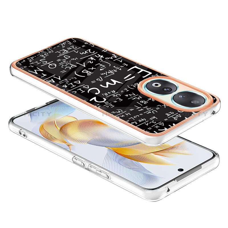 Huawei Honor 90 5G用シリコンケース ソフトタッチラバー バタフライ パターン カバー YB8 ファーウェイ 