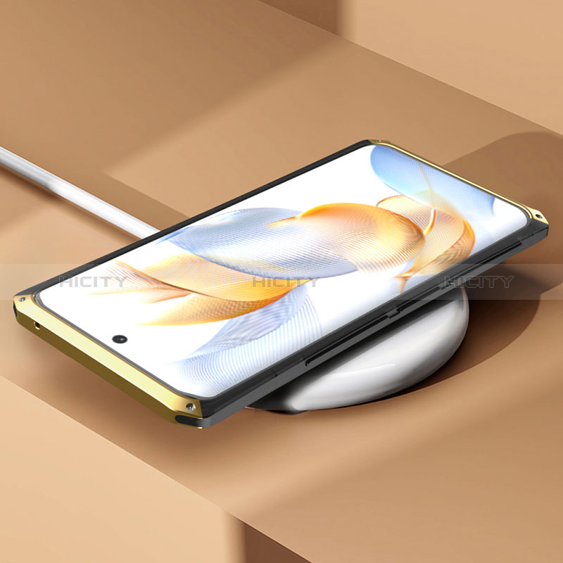 Huawei Honor 90 Pro 5G用360度 フルカバー ケース 高級感 手触り良い アルミメタル 製の金属製 P01 ファーウェイ 