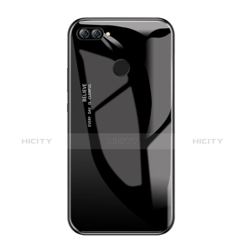 Huawei Honor 9i用ハイブリットバンパーケース プラスチック 鏡面 虹 グラデーション 勾配色 カバー ファーウェイ ブラック