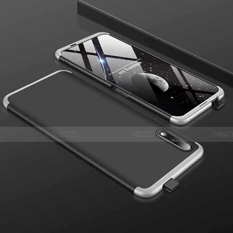 Huawei Honor 9X用ハードケース プラスチック 質感もマット 前面と背面 360度 フルカバー ファーウェイ シルバー・ブラック