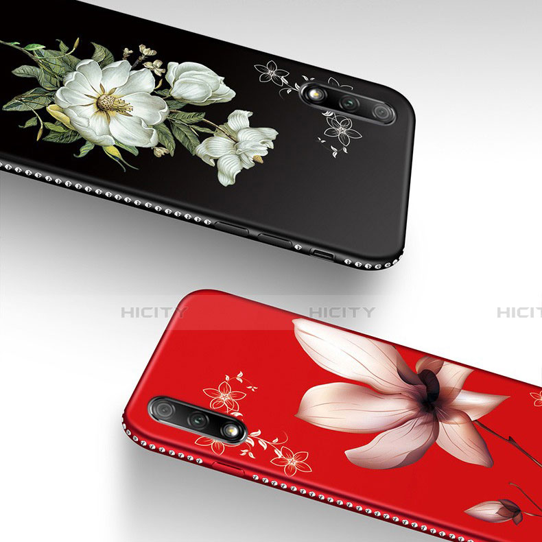 Huawei Honor 9X用シリコンケース ソフトタッチラバー 花 カバー ファーウェイ 