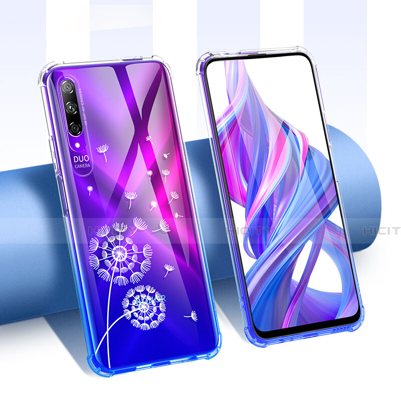 Huawei Honor 9X Pro用極薄ソフトケース シリコンケース 耐衝撃 全面保護 クリア透明 花 T01 ファーウェイ 