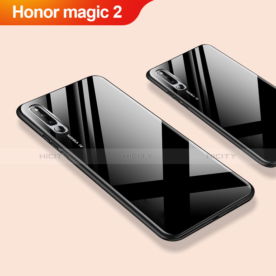 Huawei Honor Magic 2用ハイブリットバンパーケース プラスチック 鏡面 カバー ファーウェイ ブラック