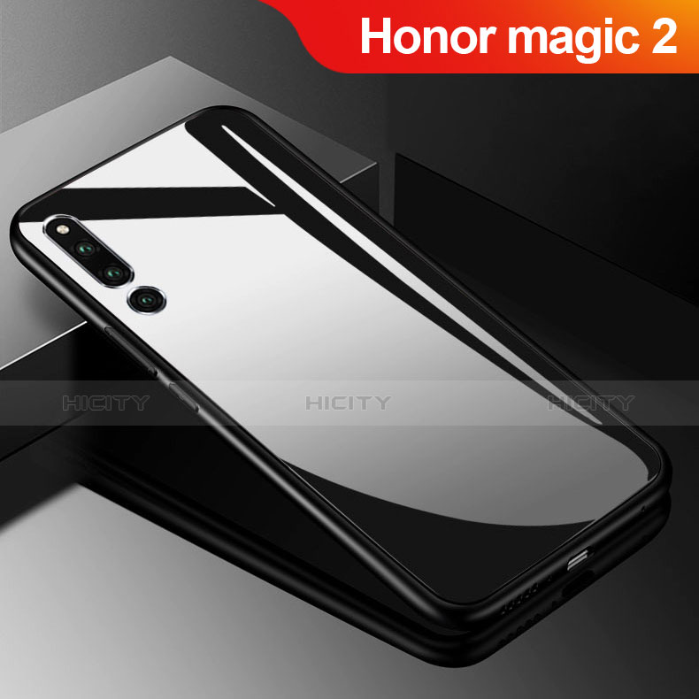 Huawei Honor Magic 2用ハイブリットバンパーケース プラスチック 鏡面 カバー M01 ファーウェイ ブラック