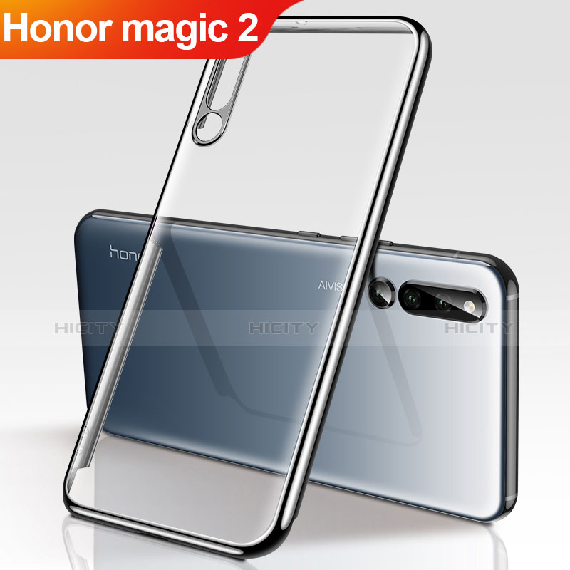 Huawei Honor Magic 2用極薄ソフトケース シリコンケース 耐衝撃 全面保護 クリア透明 H01 ファーウェイ ブラック