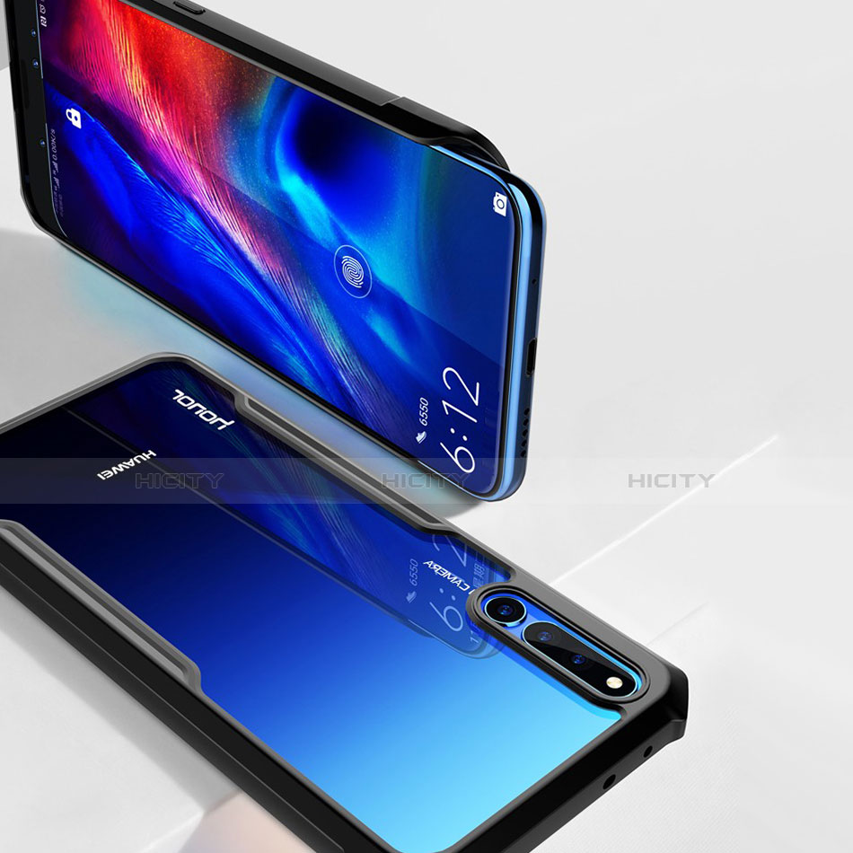 Huawei Honor Magic 2用360度 フルカバーハイブリットバンパーケース クリア透明 プラスチック 鏡面 アンド指輪 マグネット式 A01 ファーウェイ 