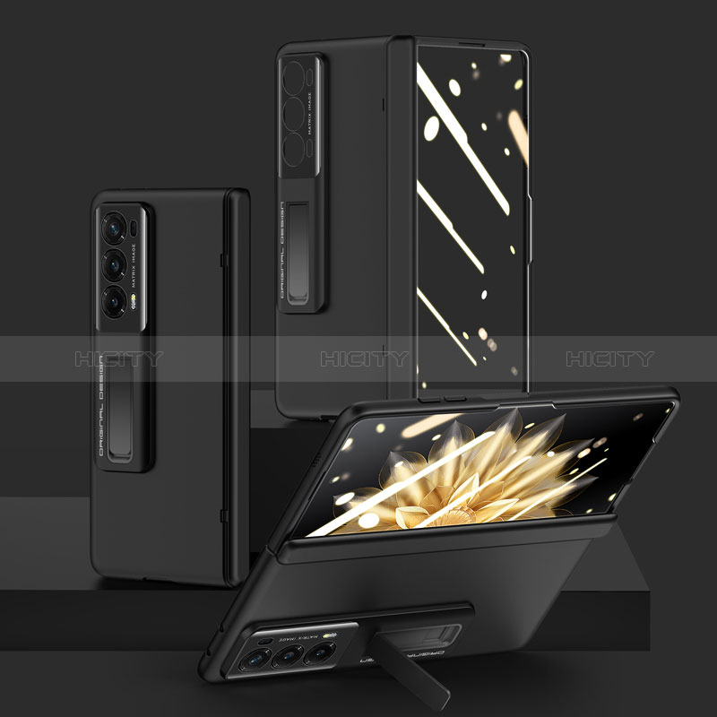 Huawei Honor Magic V2 5G用ハードケース プラスチック 質感もマット 前面と背面 360度 フルカバー GK1 ファーウェイ ブラック