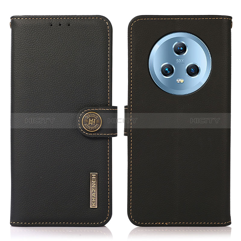 Huawei Honor Magic5 5G用手帳型 レザーケース スタンド カバー B02H ファーウェイ ブラック