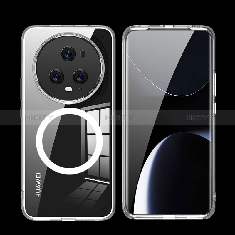 Huawei Honor Magic5 Pro 5G用極薄ソフトケース シリコンケース 耐衝撃 全面保護 クリア透明 カバー Mag-Safe 磁気 Magnetic QK2 ファーウェイ 
