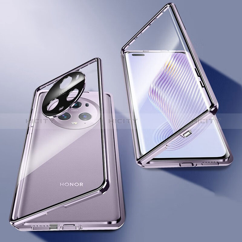 Huawei Honor Magic5 Pro 5G用ケース 高級感 手触り良い アルミメタル 製の金属製 360度 フルカバーバンパー 鏡面 カバー P01 ファーウェイ 