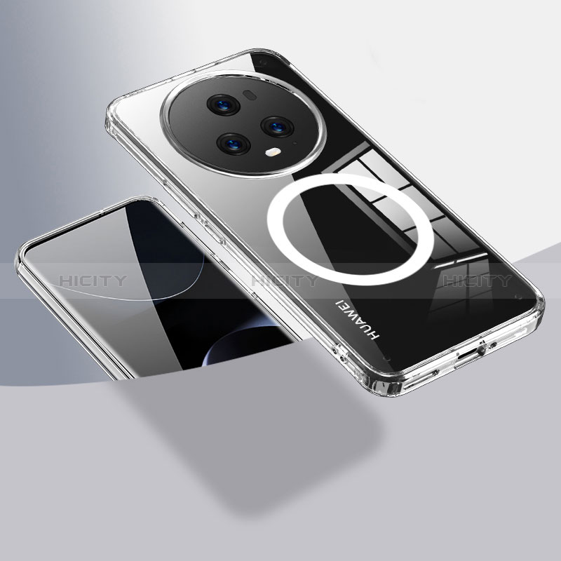 Huawei Honor Magic5 Pro 5G用極薄ソフトケース シリコンケース 耐衝撃 全面保護 透明 カバー Mag-Safe 磁気 Magnetic QK1 ファーウェイ 