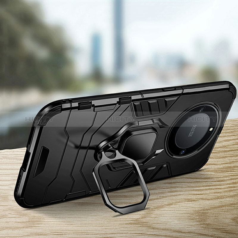 Huawei Honor Magic6 Lite 5G用ハイブリットバンパーケース プラスチック アンド指輪 マグネット式 R01 ファーウェイ 