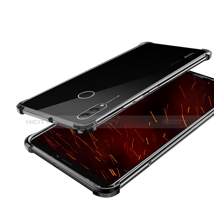Huawei Honor Note 10用極薄ソフトケース シリコンケース 耐衝撃 全面保護 クリア透明 T04 ファーウェイ ブラック