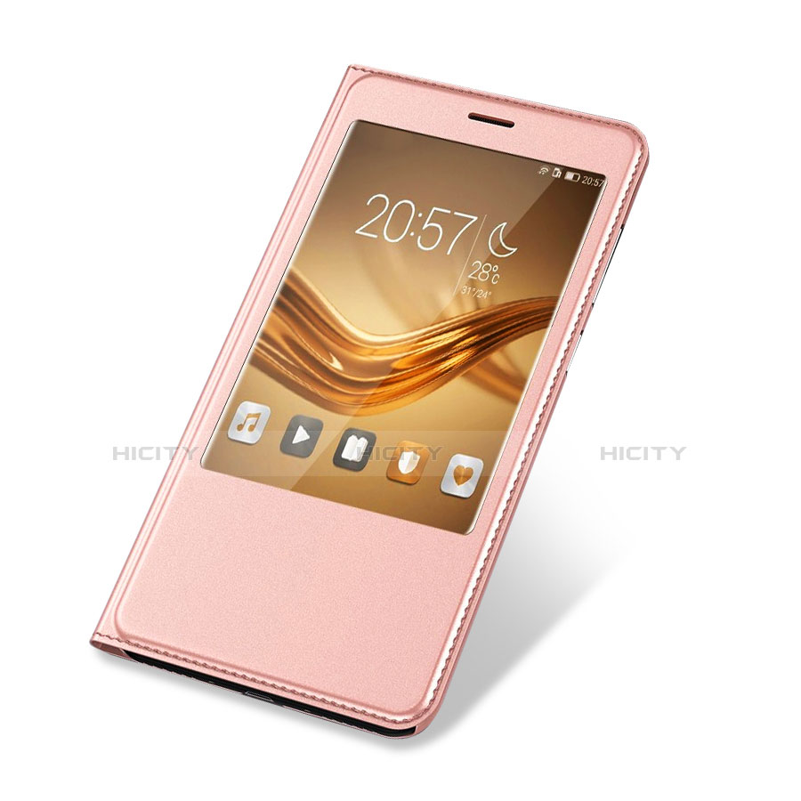 Huawei Honor Note 8用手帳型 レザーケース スタンド カバー L03 ファーウェイ ピンク