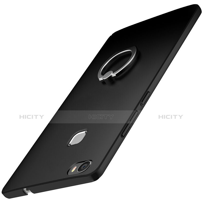 Huawei Honor Note 8用ハードケース プラスチック 質感もマット アンド指輪 A01 ファーウェイ ブラック