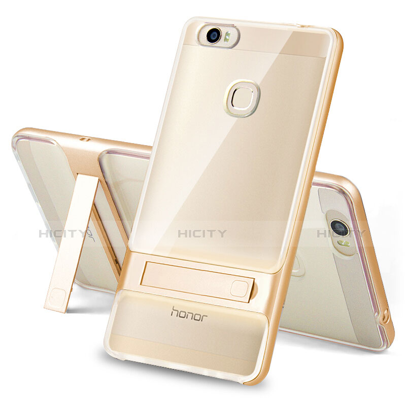 Huawei Honor Note 8用ハイブリットバンパーケース スタンド プラスチック 兼シリコーン カバー ファーウェイ ゴールド