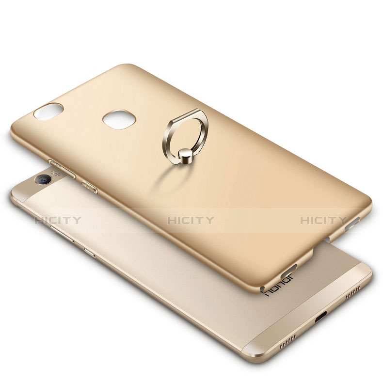 Huawei Honor Note 8用ハードケース プラスチック 質感もマット アンド指輪 ファーウェイ ゴールド