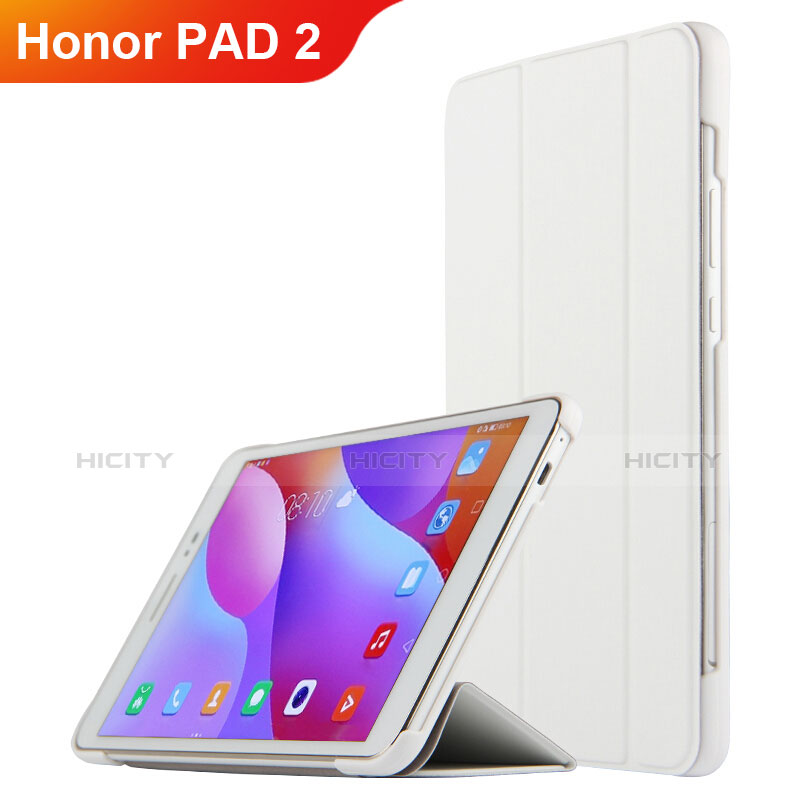 Huawei Honor Pad 2用手帳型 レザーケース スタンド L03 ファーウェイ ホワイト