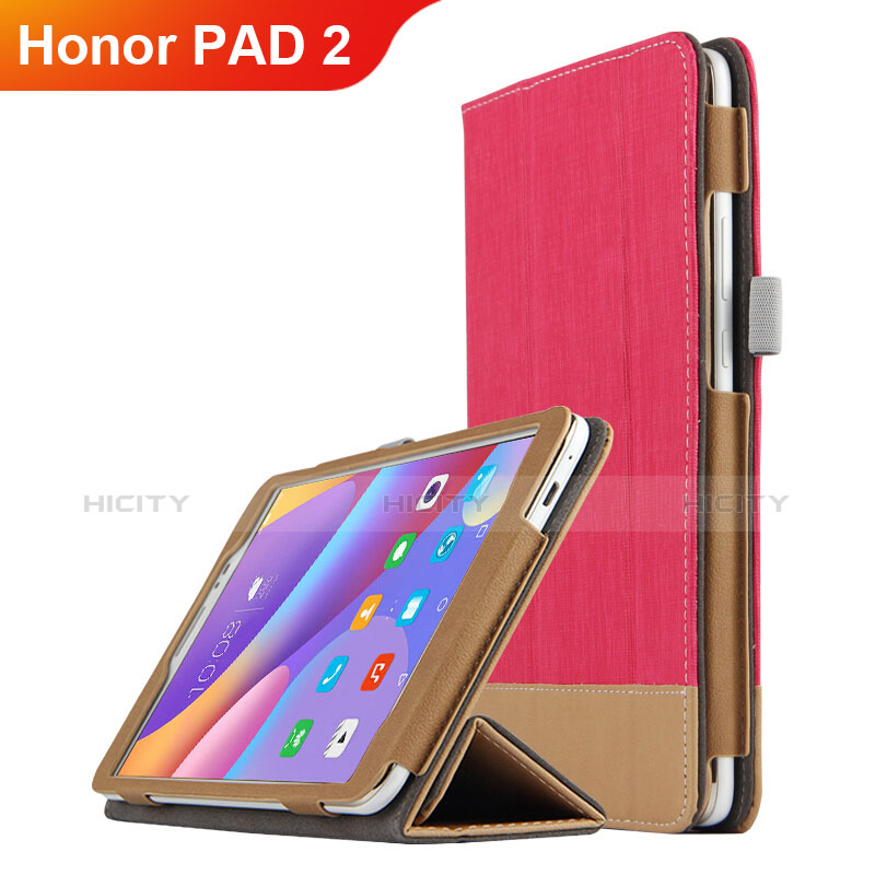 Huawei Honor Pad 2用手帳型 レザーケース スタンド L05 ファーウェイ レッド