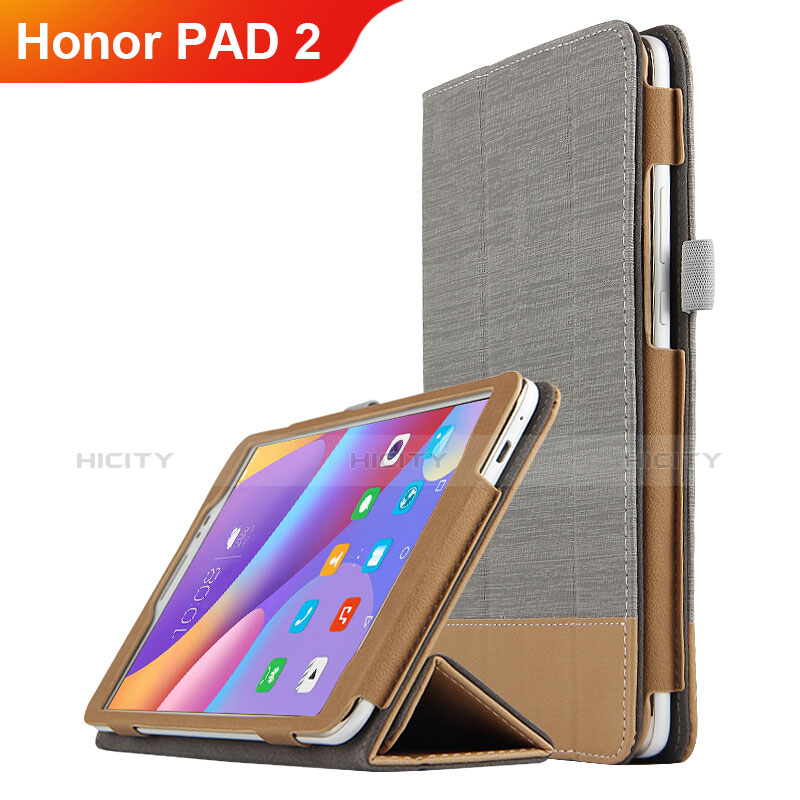 Huawei Honor Pad 2用手帳型 レザーケース スタンド L05 ファーウェイ グレー