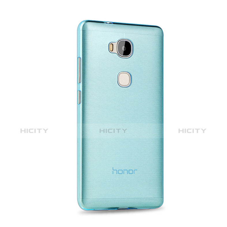 Huawei Honor Play 5X用極薄ソフトケース シリコンケース 耐衝撃 全面保護 クリア透明 ファーウェイ ネイビー