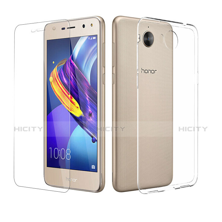Huawei Honor Play 6用極薄ソフトケース シリコンケース 耐衝撃 全面保護 クリア透明 アンド液晶保護フィルム ファーウェイ クリア