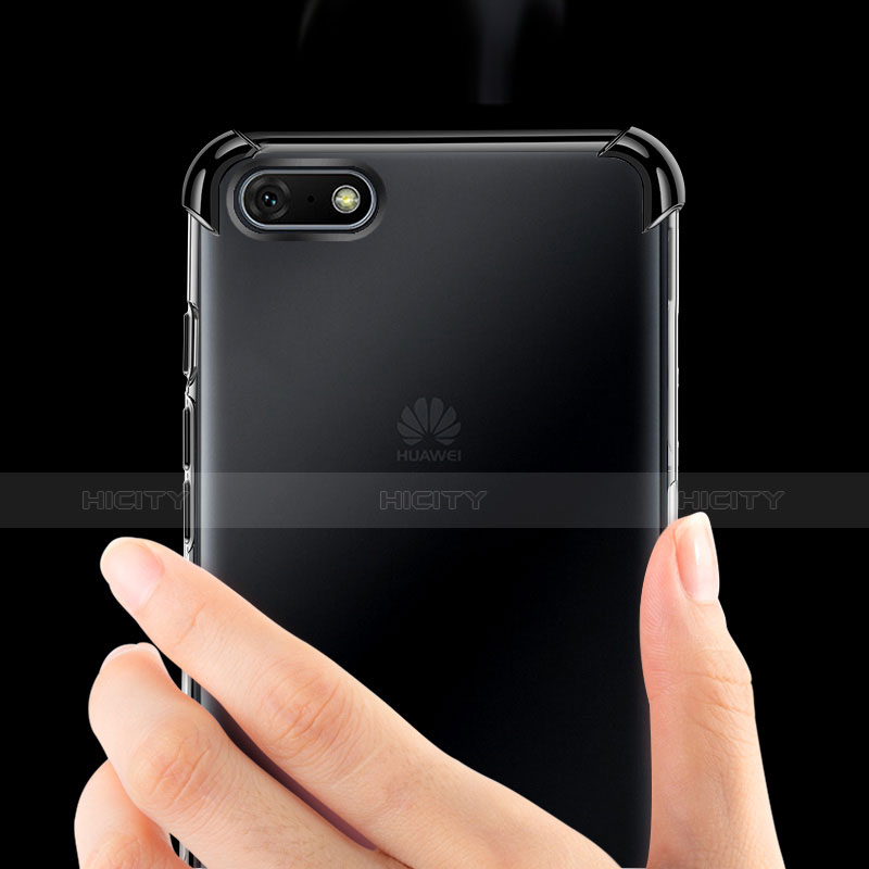 Huawei Honor Play 7用極薄ソフトケース シリコンケース 耐衝撃 全面保護 クリア透明 H01 ファーウェイ 