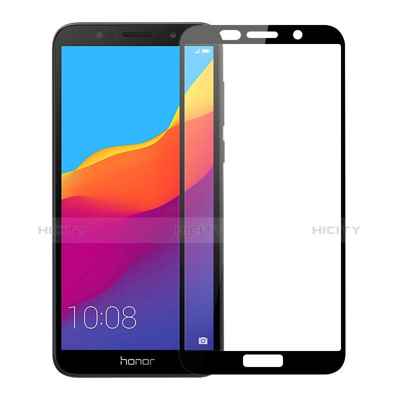 Huawei Honor Play 7用強化ガラス フル液晶保護フィルム ファーウェイ ブラック