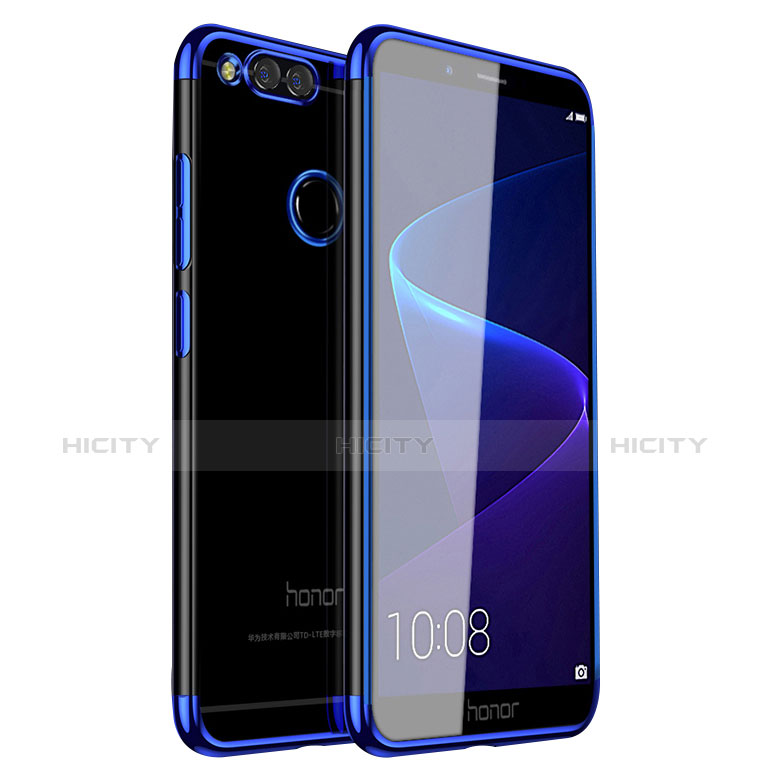 Huawei Honor Play 7X用極薄ソフトケース シリコンケース 耐衝撃 全面保護 クリア透明 H01 ファーウェイ ネイビー