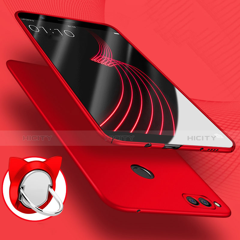 Huawei Honor Play 7X用ハードケース プラスチック 質感もマット アンド指輪 A01 ファーウェイ レッド
