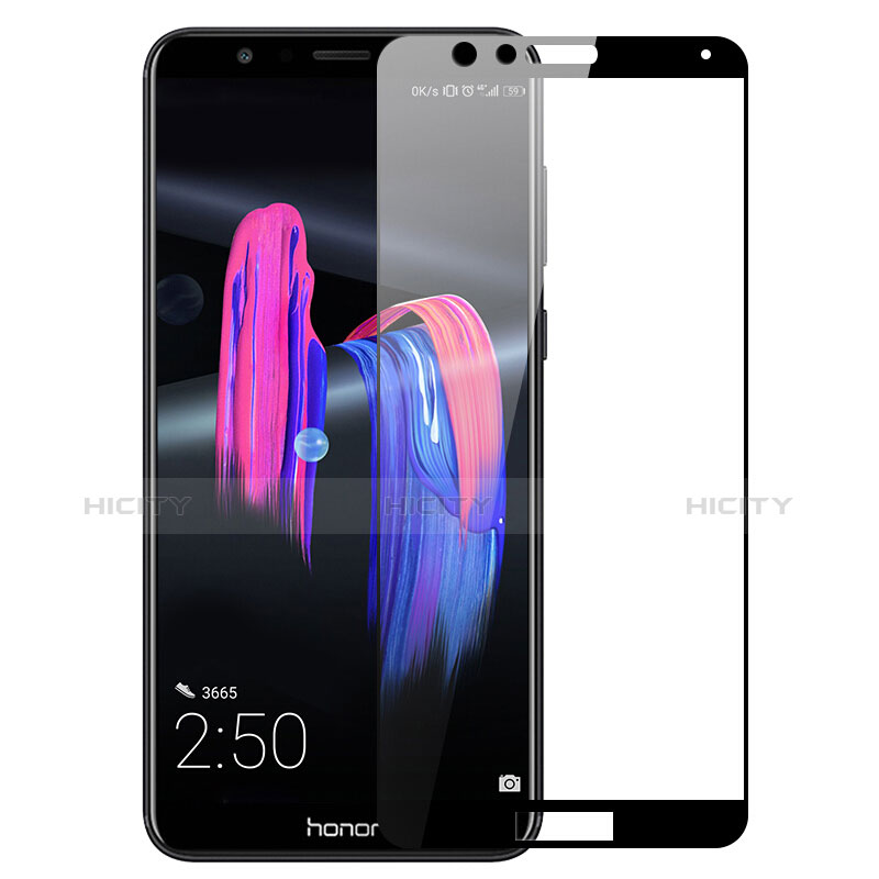 Huawei Honor Play 7X用強化ガラス フル液晶保護フィルム ファーウェイ ブラック