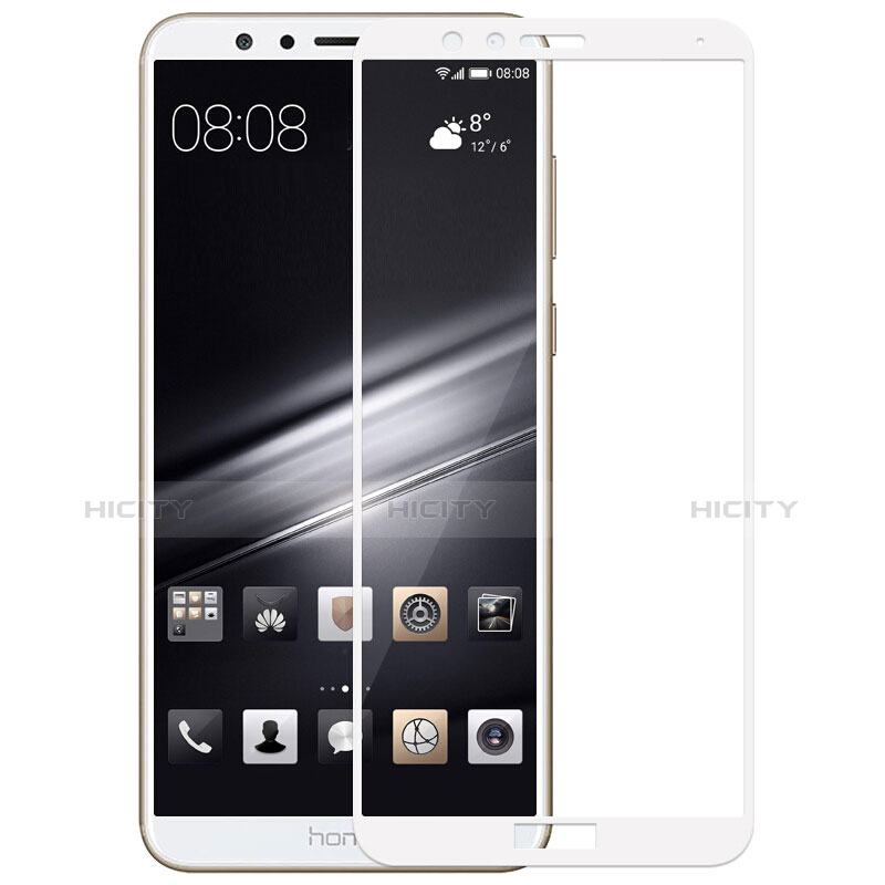 Huawei Honor Play 7X用強化ガラス フル液晶保護フィルム F02 ファーウェイ ホワイト