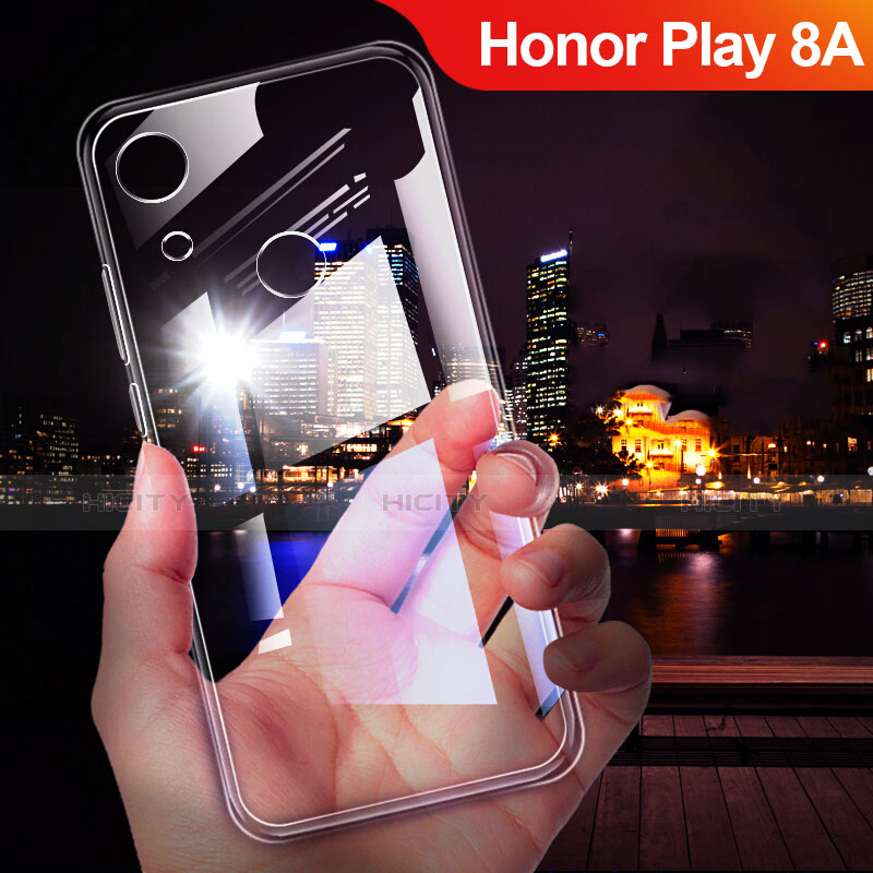 Huawei Honor Play 8A用極薄ソフトケース シリコンケース 耐衝撃 全面保護 クリア透明 T02 ファーウェイ クリア