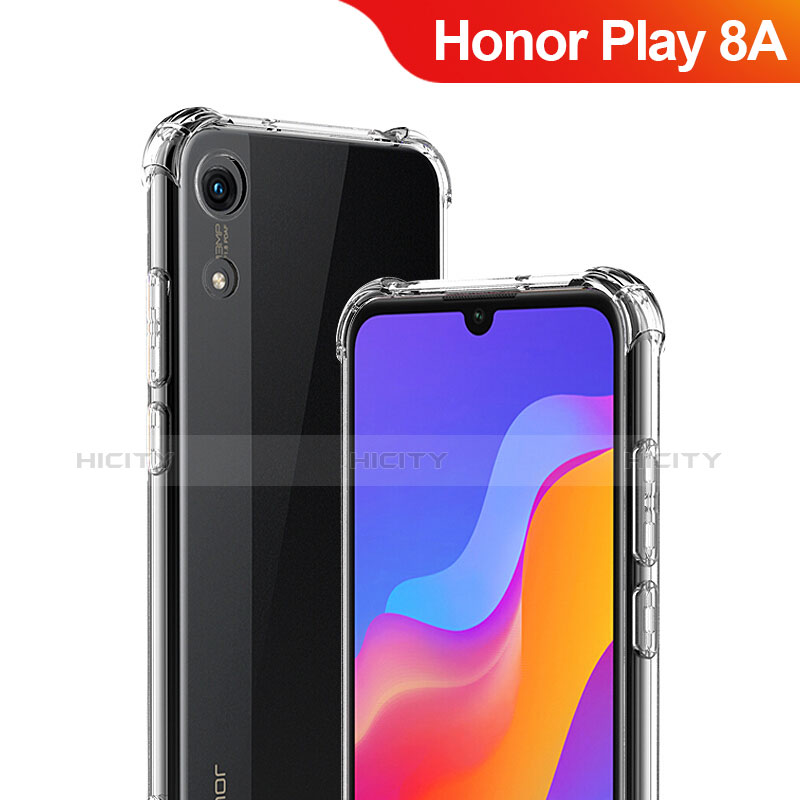Huawei Honor Play 8A用極薄ソフトケース シリコンケース 耐衝撃 全面保護 クリア透明 T03 ファーウェイ クリア