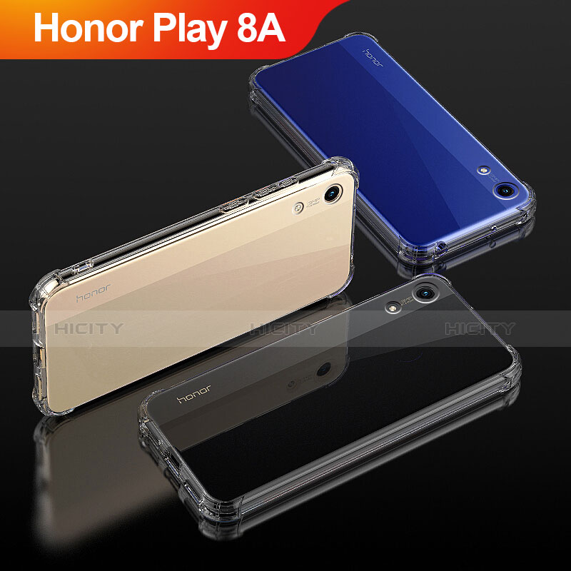 Huawei Honor Play 8A用極薄ソフトケース シリコンケース 耐衝撃 全面保護 クリア透明 T04 ファーウェイ クリア